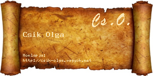 Csik Olga névjegykártya