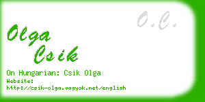 olga csik business card